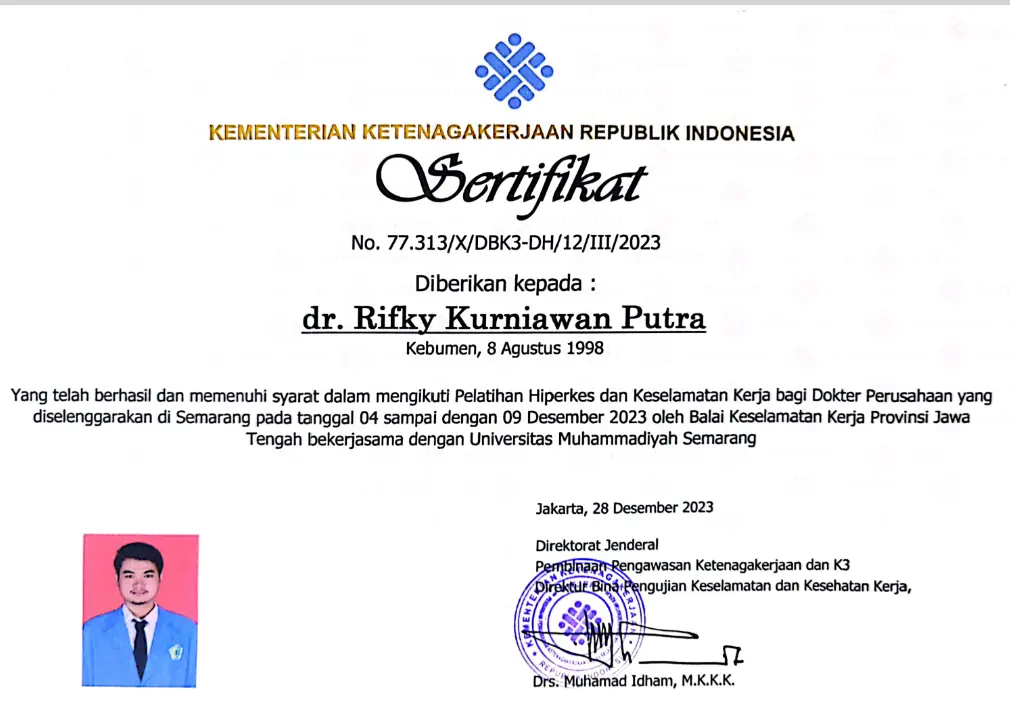 Health Corporate Hygiene (Hiperkes) & Occupational Safety image 1